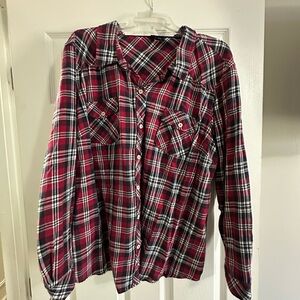 Torrid Burgundy Plaid Shirt